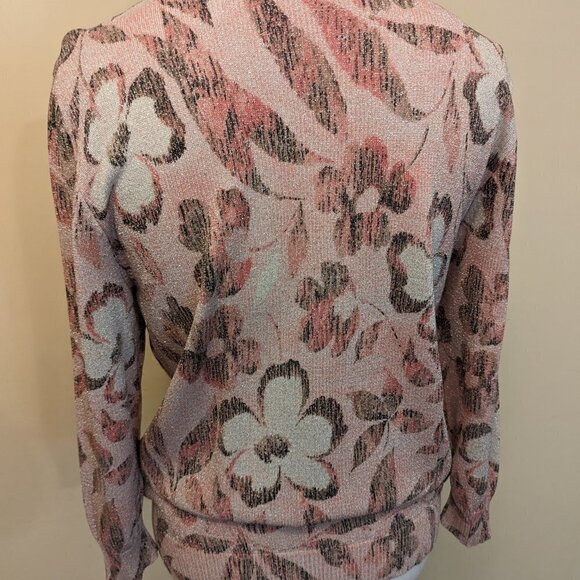Alfred Dunner pink and gray lightweight cardigan - size Small - Picture 3 of 9